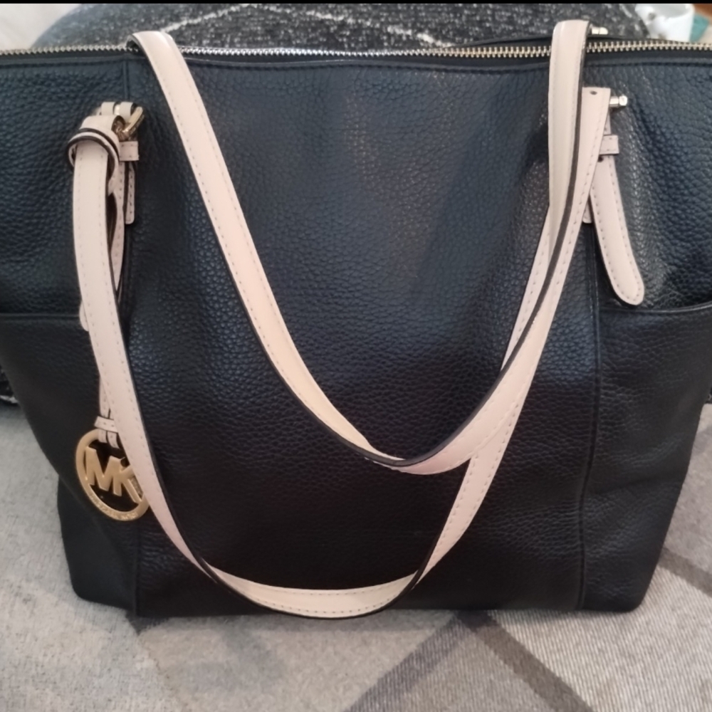 Michael Kors Black and Cream Tote Bag